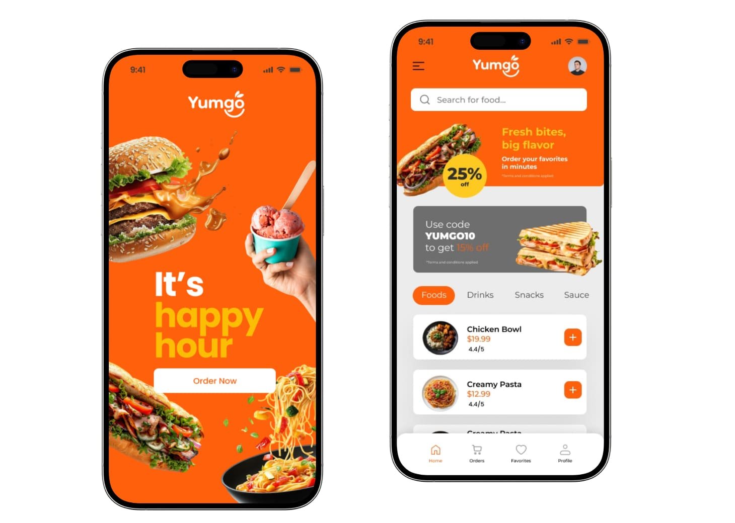 Yumgo food delivery app design detail